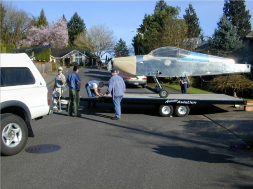 Used John Stahr's trailer to haul fuselage