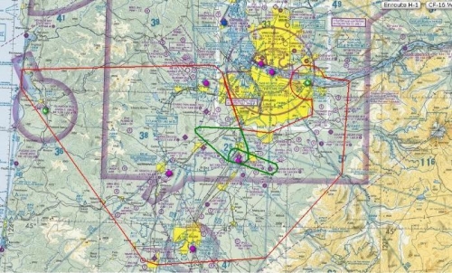 Red is Flight Test Area, Green is todays flight