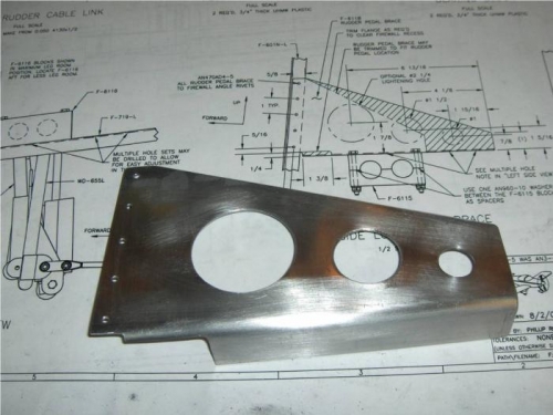 Rudder pedal center bracket fabricated