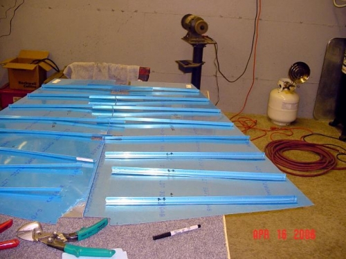 Stiffeners laid out and marked.