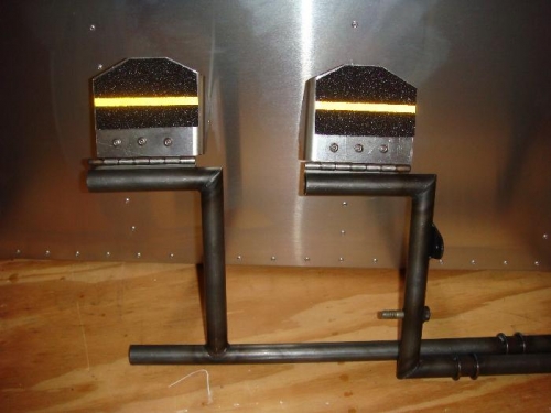 Picture showing finished toe brake pedals with anti slip material installed.