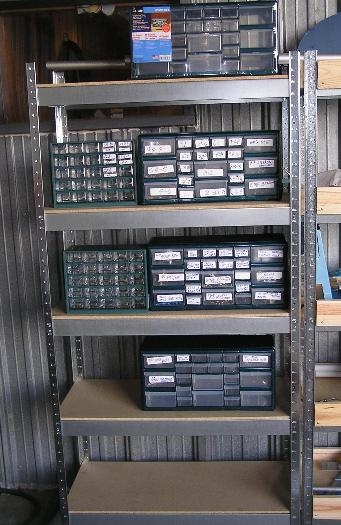 All the parts drawers