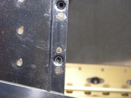 Drilled out screw - nut plate OK