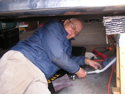 Cleve installing brake parts