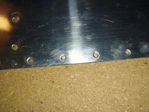 finished double flush rivets