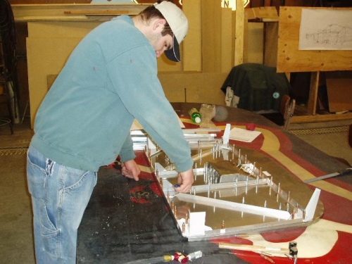 Nick is clecoing up the firewall