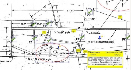 fuselage dwg with note