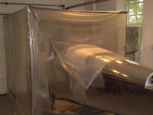 Fuselage in Paint Booth