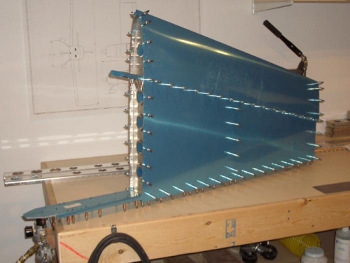 Clecoed Vertical Stabilizer