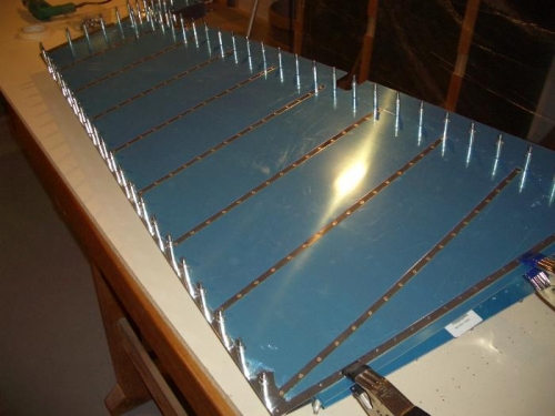 Clecoed Rudder Skins