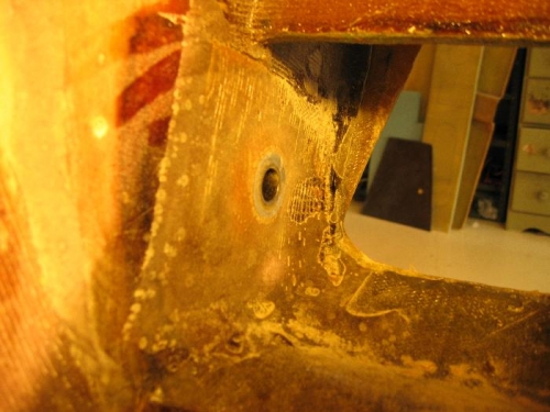 bushing surface exposed inside gear well