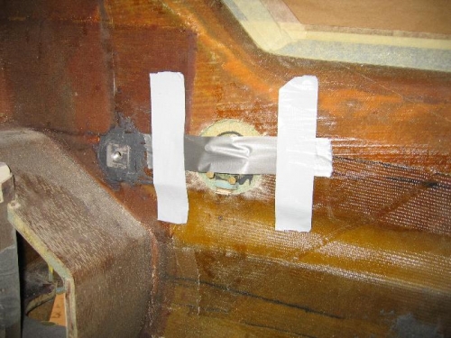 Fuel sender bracket epoxied in