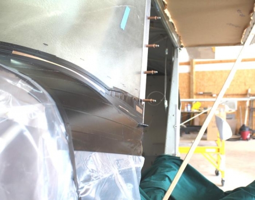 Gaps filled in with thin .005 inch strips of stainless steel.