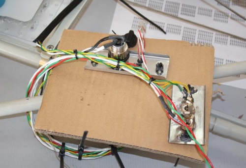 Cardboard jig to hold components in proper place.