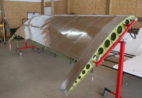 Upper wing surface with PVC coating removed.