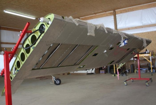 Lower wing surface with PVC coating intact.