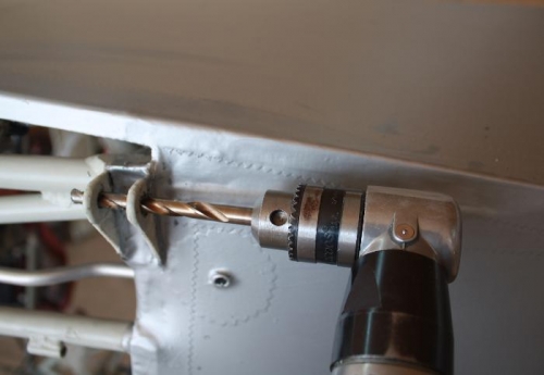 Drilling using a 90 deg drill.