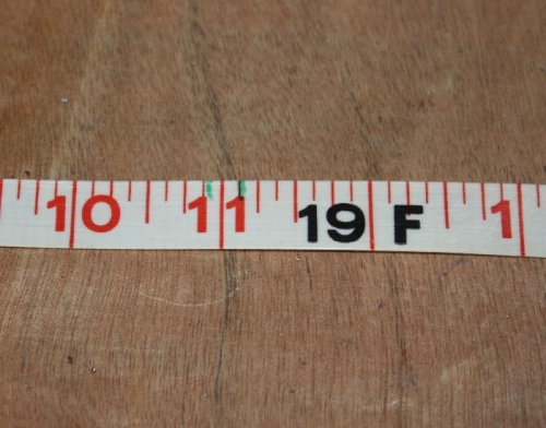 Less than 1/4 inch on diagonal.