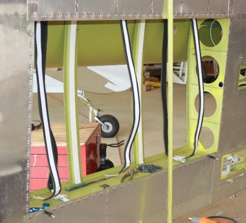 Preparing to install nutplates.