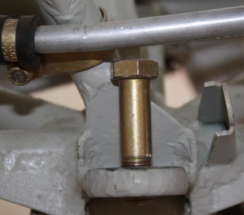 Bolt binds with fuselage frame.