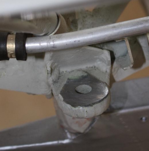 Strut lug required filing.