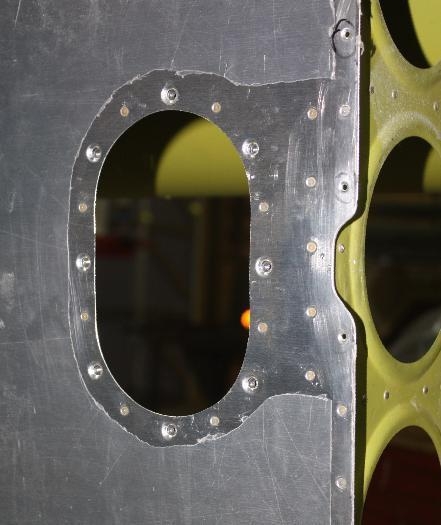 Fuel sender relief and panel cutout.