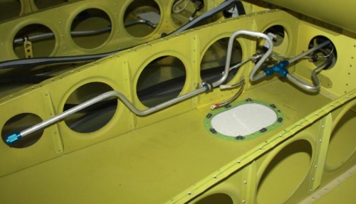 New aux fuel vent line.