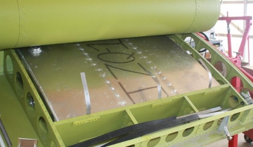 Bottom straps being trimmed to fit.