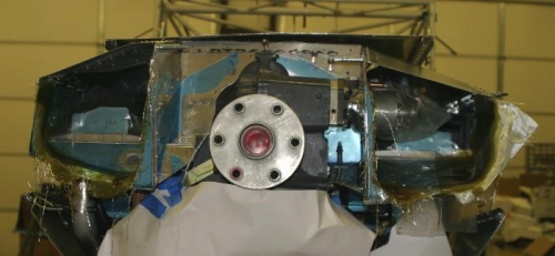 Fiberglass layups in place.