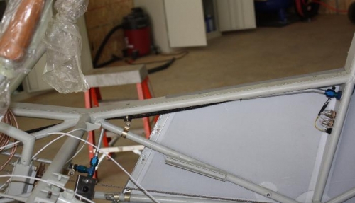 Right rear intercom jacks showing harness run.