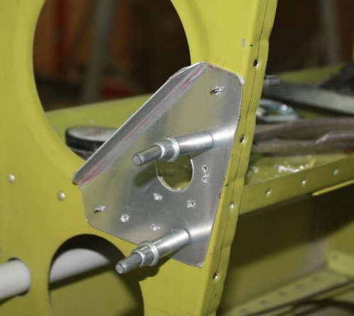 Outboard aft fuel vent cutout doubler in progress.