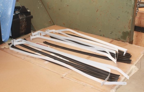 Straps painted, channel not applied.