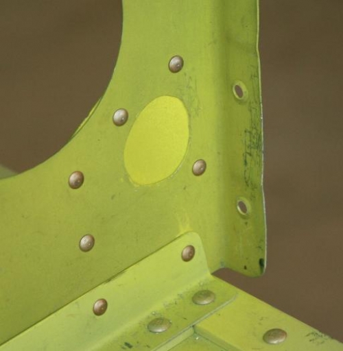 Patched outboard rib.