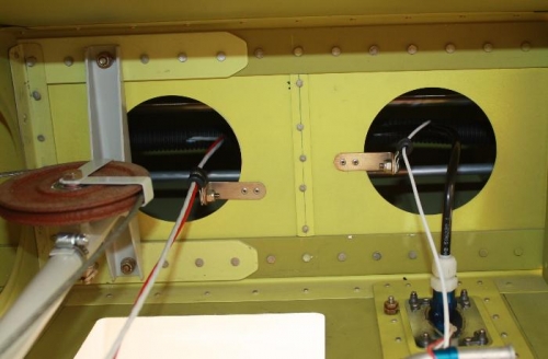 Wires pulled thru, support brackets and Adel clamps in place.