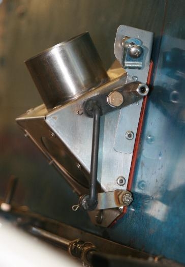 Heat Box side view showing bellcrank.