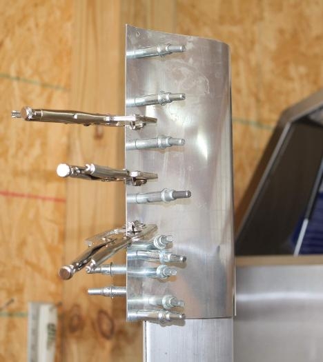 Attaching .016 aluminum to mold.