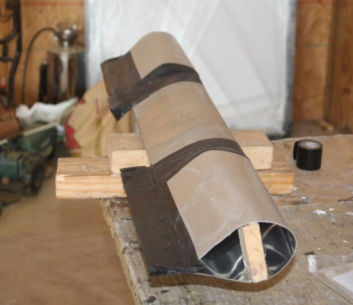 Mold ready to fiberglass.