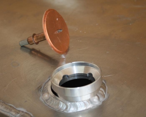 Trimmed insert and tank and copper heat sink.