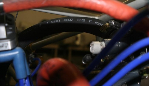 Tach drive cover and proximal breather hose.