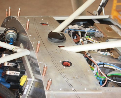 GPS puck and defrost hose mounted.