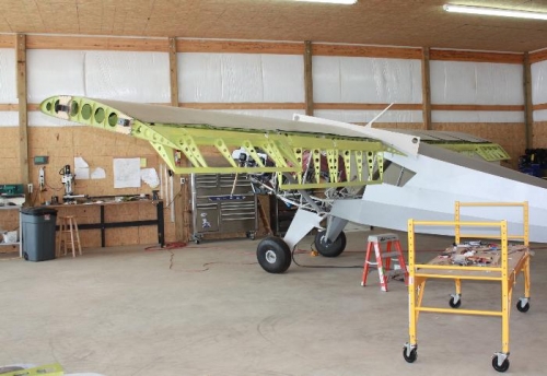 Left aileron and flap mounted.