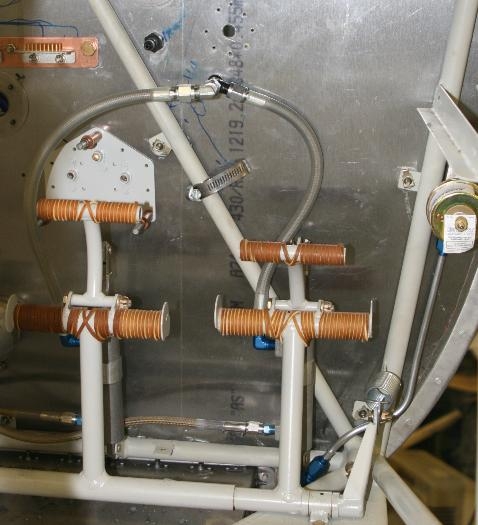 Brake lines from the reservoir.