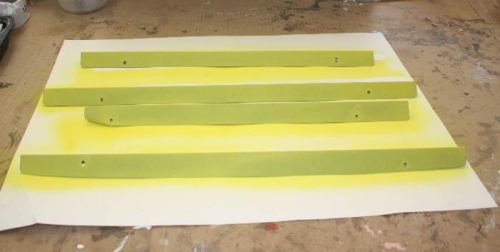 Metal bent, after priming.