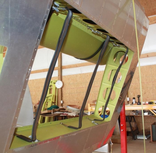 Straps prior to mounting the tanks.