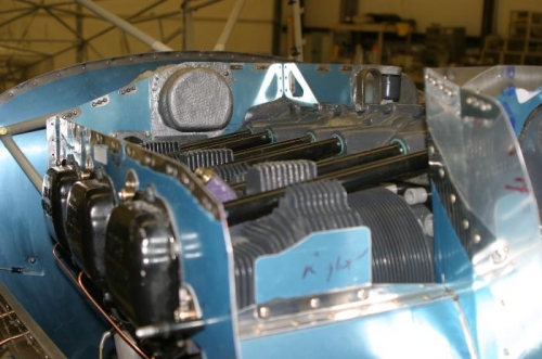 Interior of baffles with engine mount seal.