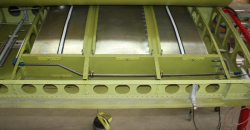 Aft main vent line with supports.