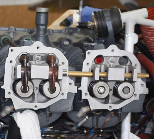 Installing valve train.