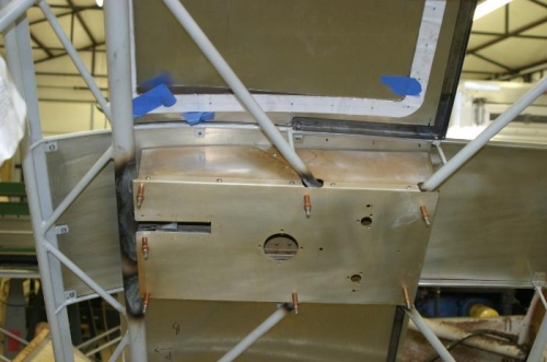 Side trim panel in place