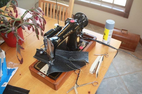 Sewing silicone impregnated Kevlar/Fiberglass cloth