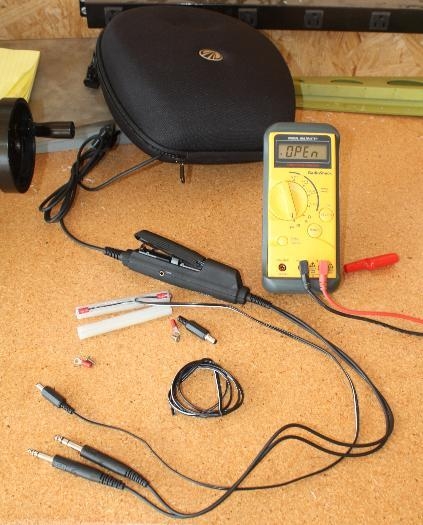 Zulu headset, battery box, and conversion adapters.